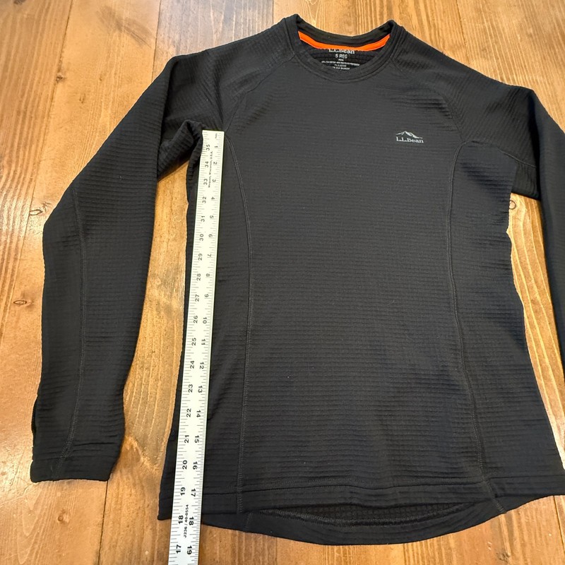 LL Bean Heavyweight Base Layer Crew Top Mens Small Black Warm 255G Weight gallery