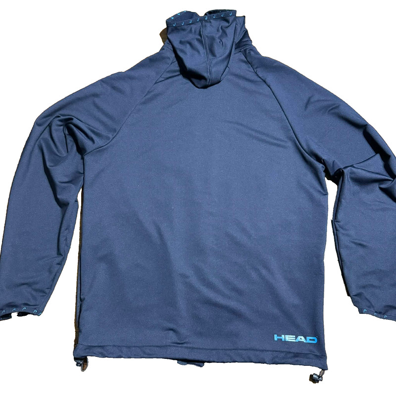HEAD Full Zip Stretch Pullover Men's Navy Hoodie Jacket Tennis Golf Size Small gallery