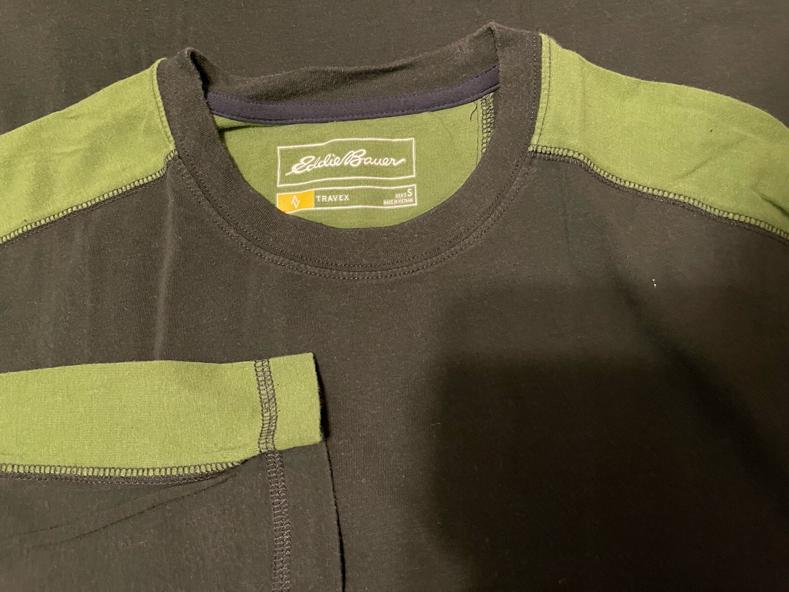 EDDIE BAUER TRAVEX LOOKOUT SPORT ACTIVEWEAR LONG SLEEVE DARK GREEN T-SHIRT SMALL gallery