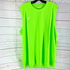 ASICS Mens Circuit 8 Warm-up Sleeveless Shirt Neon Green Size 3XL