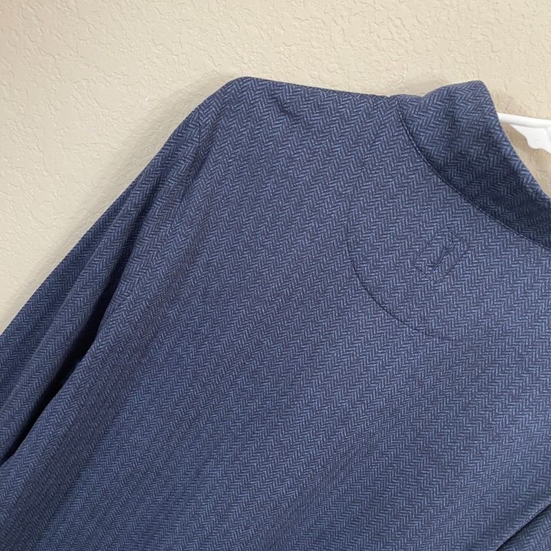 PGA Tour Men's Small Long Sleeve Quarter Zip Pullover Blue Herringbone Golf NWT gallery