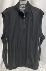 Callaway Golf Vest Black Pullover 1/4 Zip Pockets Elastic Waist Sz Large