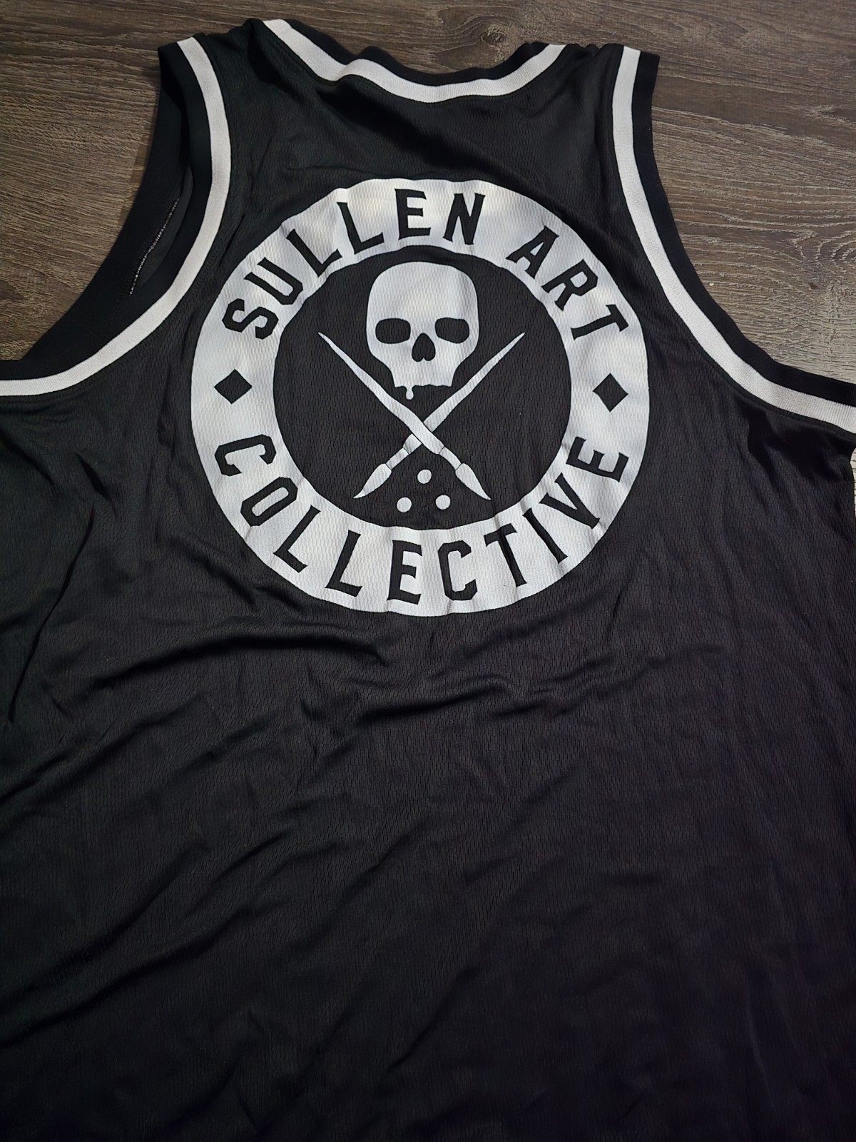 Sullen Art Collective Men's xL Black Skull Graphic Jersey Tank Crew Neck Logo gallery