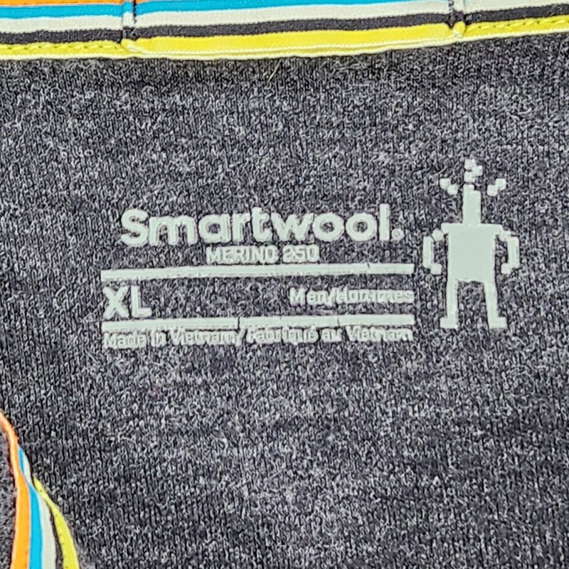 Smartwool Merino 250 Pullover Mens XL Gray 1/4 Zip Wool Base Layer Top gallery