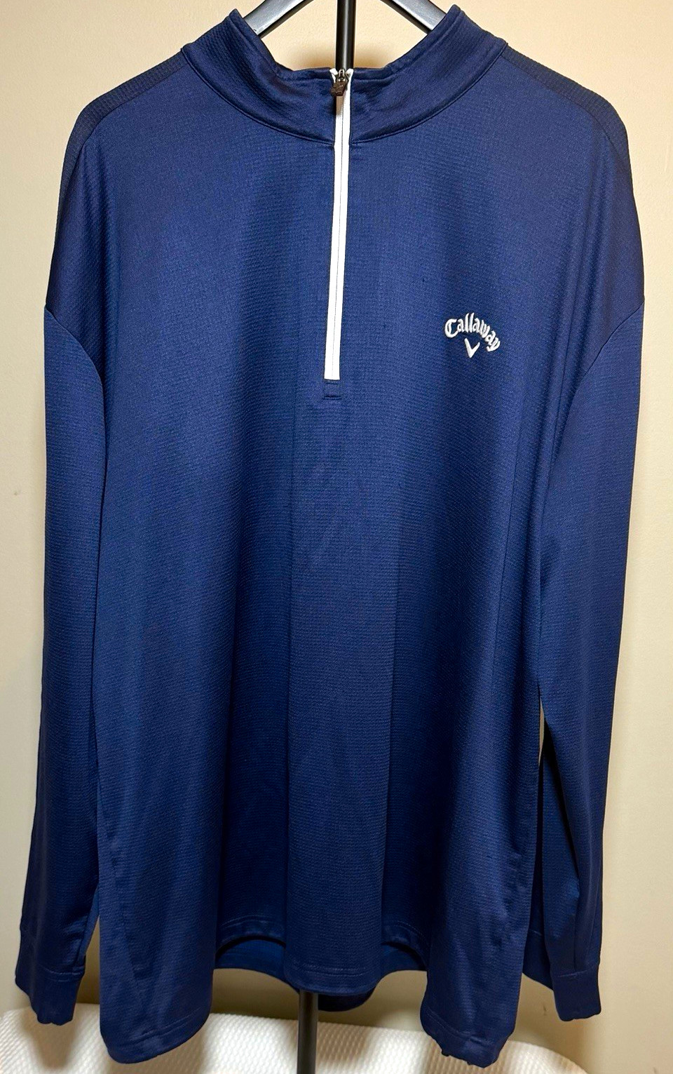 Callaway Weather Series Men's 3XLT Blue 1/4 Zip Mock Neck Golf Pullover gallery