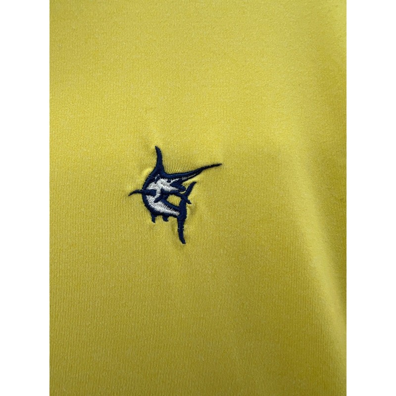 White Water Pullover Mens Quarter Zip Yellow Performance Marlin Logo Size L gallery
