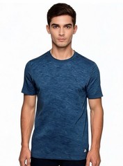 RBX X-Train Men’s S Blue Heather Crew Neck Short Sleeve Polyester Gym T-Shirt