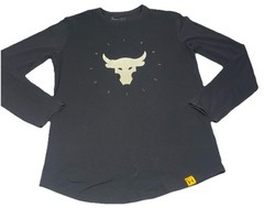 Under Armour Project Rock Bull Logo Long Sleeve T-Shirt Men’s MD Black HeatGear