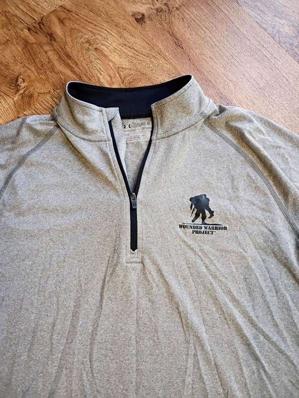 Under Armour Wounded Warrior Project Gray Quarter Zip Pullover Medium gallery