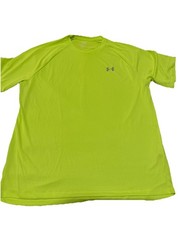 EUC Men’s Under Armour Large Neon Yellow Lightweight T Shirt Dry Fit Logo