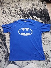 Under Armour Gym T-Shirt Mens XL Blue Batman Logo HeatGear Loose Fit