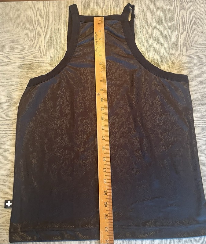 Andrew Christian Black Faux Snakeskin Stretch Tank Top Sz L Sexy Squared Top gallery