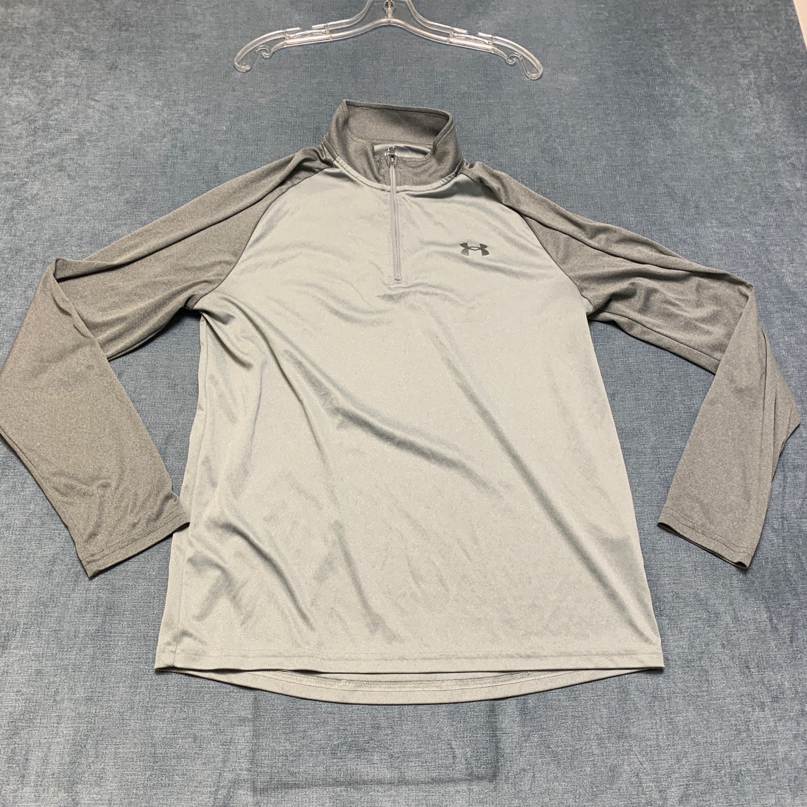 Under Armour Tech Training Top Mens Large Gray Half Zip Running Gym Loose Fit gallery