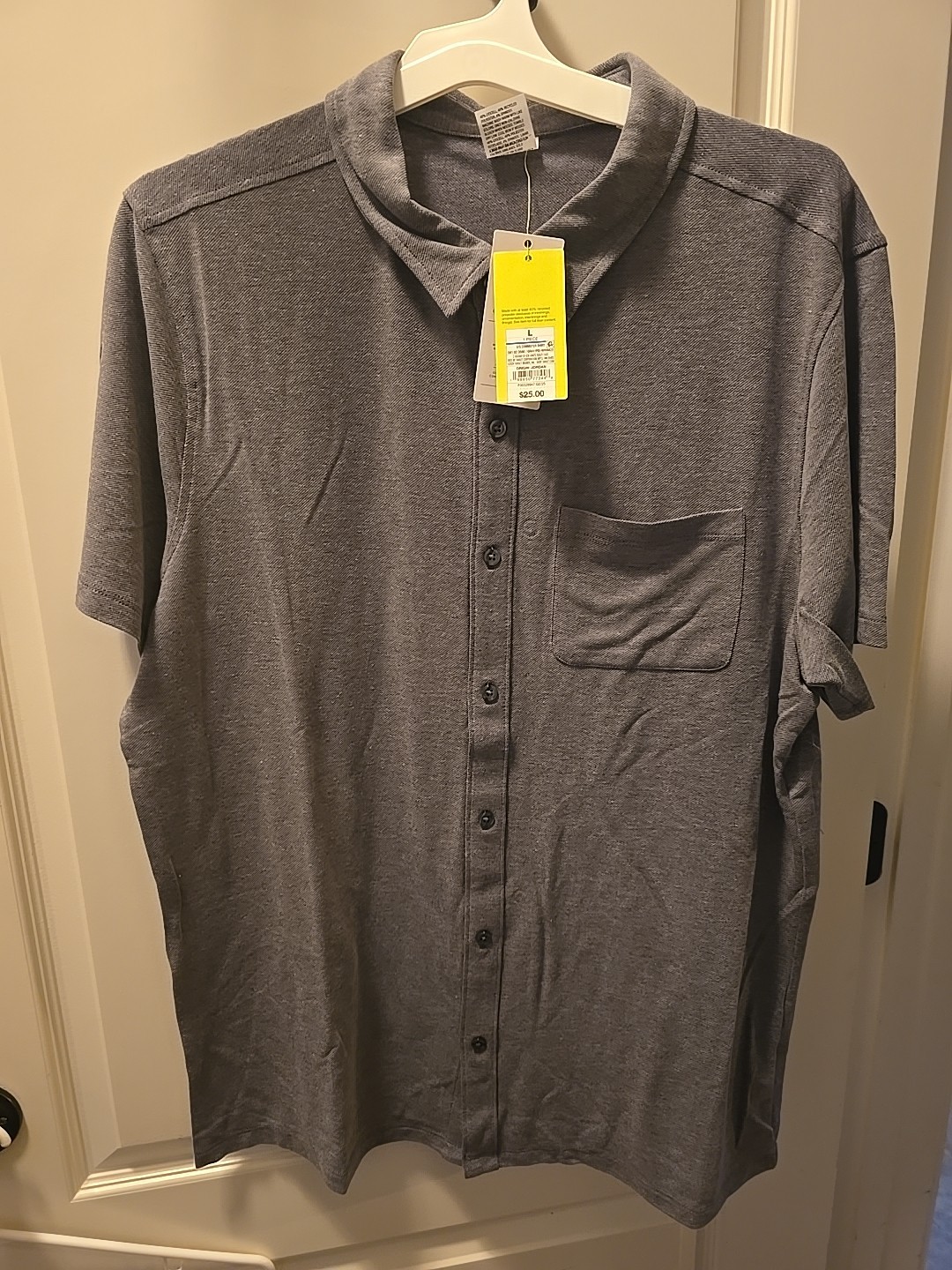 Men's Short Sleeve Commuter Shirt - All In Motion Grey Button Down NWT $25 Retai gallery