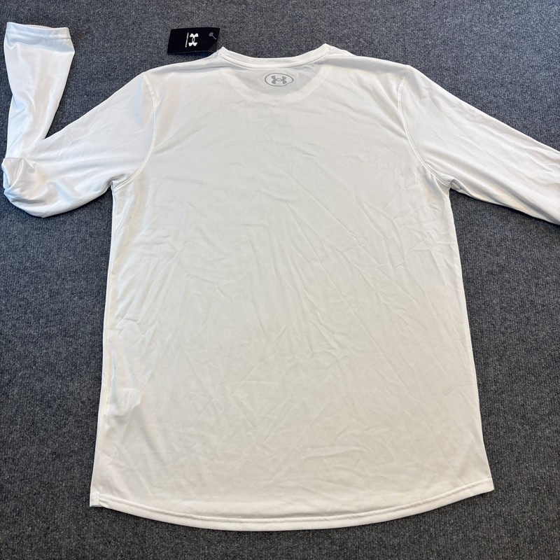 Under Armour Mens Tech Team Long Sleeve White Shirt Quick-Dry Base Layer Med NWT gallery