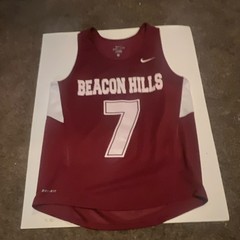 Nike Dri-FIT #7 Teen Wolf movie show Mesh Jersey Tank Maroon/White beacon hills
