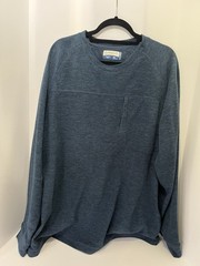 Magellan 2XL Moisture Wicking Pullover Shirt Featuring Chest Zipper Pocket Blue