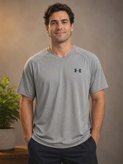 Under Armour Men’s Size Large The Tech Tee Short Sleeves Lgt Grey/Silver