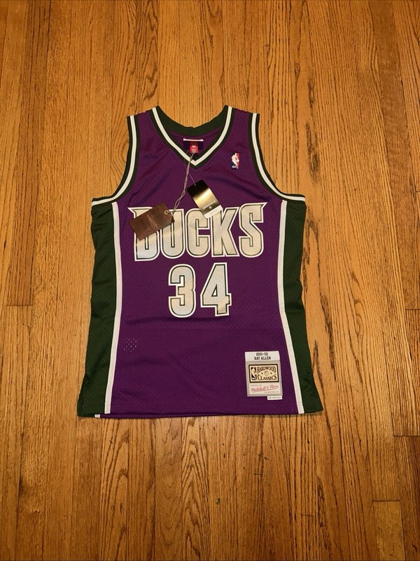 Mens Mitchell & Ness NBA SWINGMAN JERSEY - MILWAUKEE BUCKS 2001 RAY ALLEN gallery