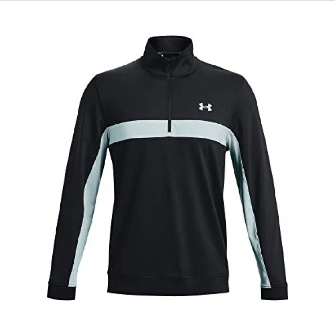 Under Armour Storm Midlayer 1/2 Zip Golf Pullover Black Fuse Teal - Men's 2XL gallery