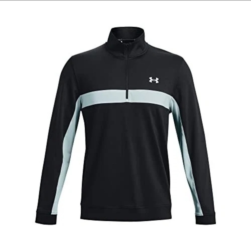 Under Armour Storm Midlayer 1/2 Zip Golf Pullover Black Fuse Teal - Men's 2XL