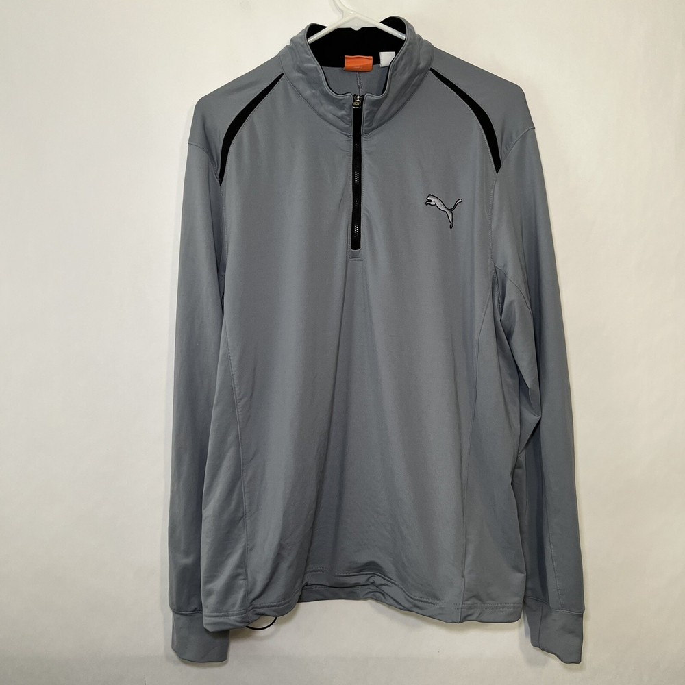 Puma Dry Cell Golf 1/4 Zip Pullover Mens Size Medium Gray Performance Stretch