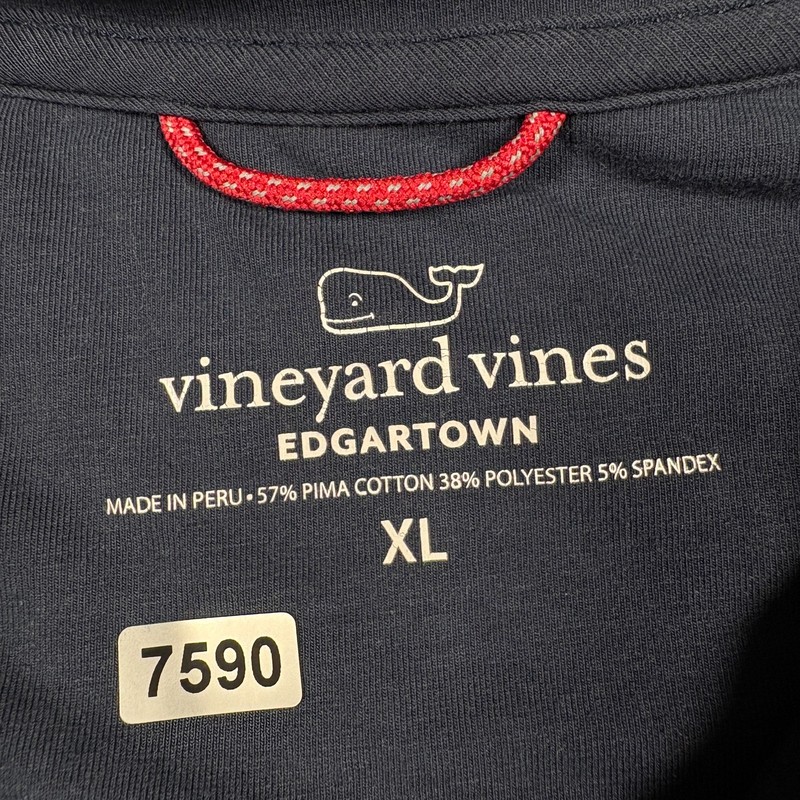 Vineyard Vines Edgartown Shirt Mens XL Black Pima Cotton Stretch Quarter Zip gallery