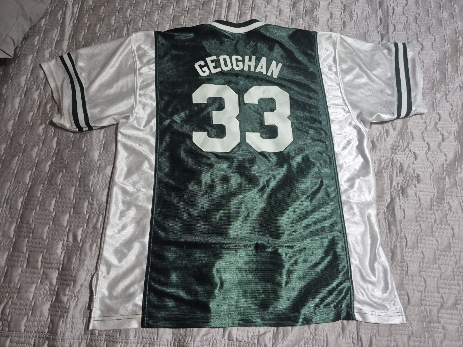 Vintage 90s Nike Basketball Jersey Shirt Xl Satin Dark Green Silky Shiny gallery
