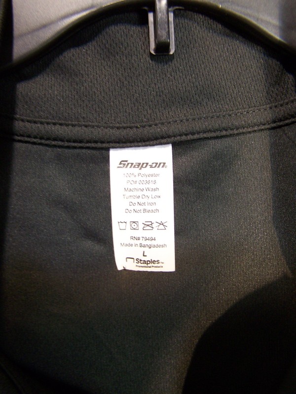 Snap On Shirt Adult Large Black Lightweight Pullover Logo LS 1/4 Zip Mens gallery