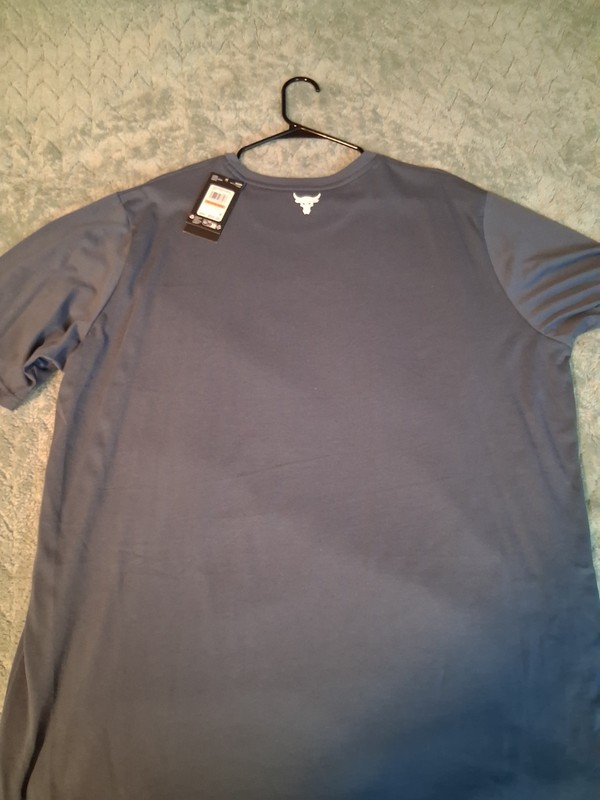 Under Armour Project Rock Men's 3XLT Blue Crew Neck Tagless Polyester T-Shirt gallery