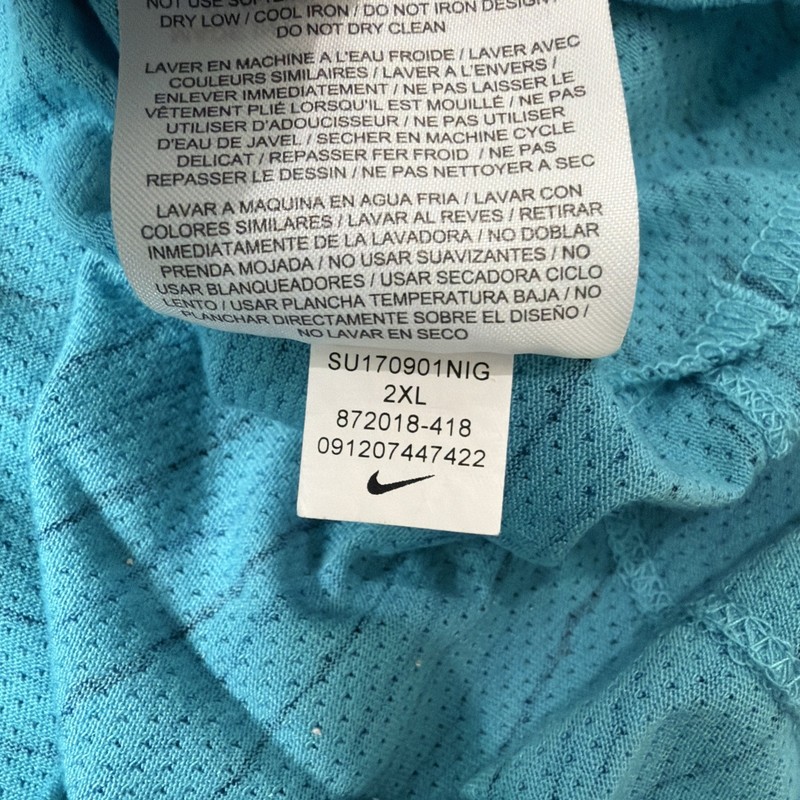 Nike Tailwind Running Shirt Men's 2XL Blue Dri-FIT Striped Reflective Pocket gallery