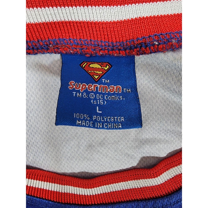 Superman DC Comics Basketball Jersey Blue Red Mesh Tank Top Mens Large s15 gallery