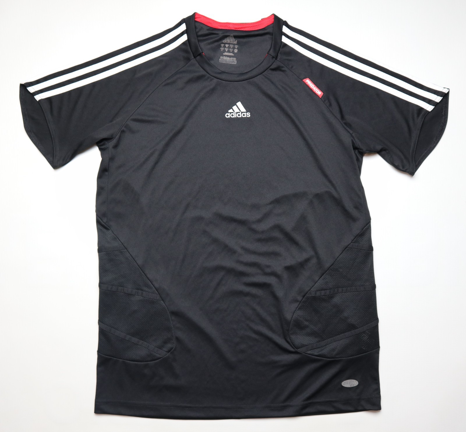 ADIDAS PREDATOR 2007 VINTAGE BLACK TRAINING GYM SPORTS SHIRT JERSEY MEN M MEDIUM gallery