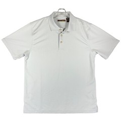 Cubavera Men’s L Button Polo Shirt Short Sleeve Ribbed Gray Embroidered Logo
