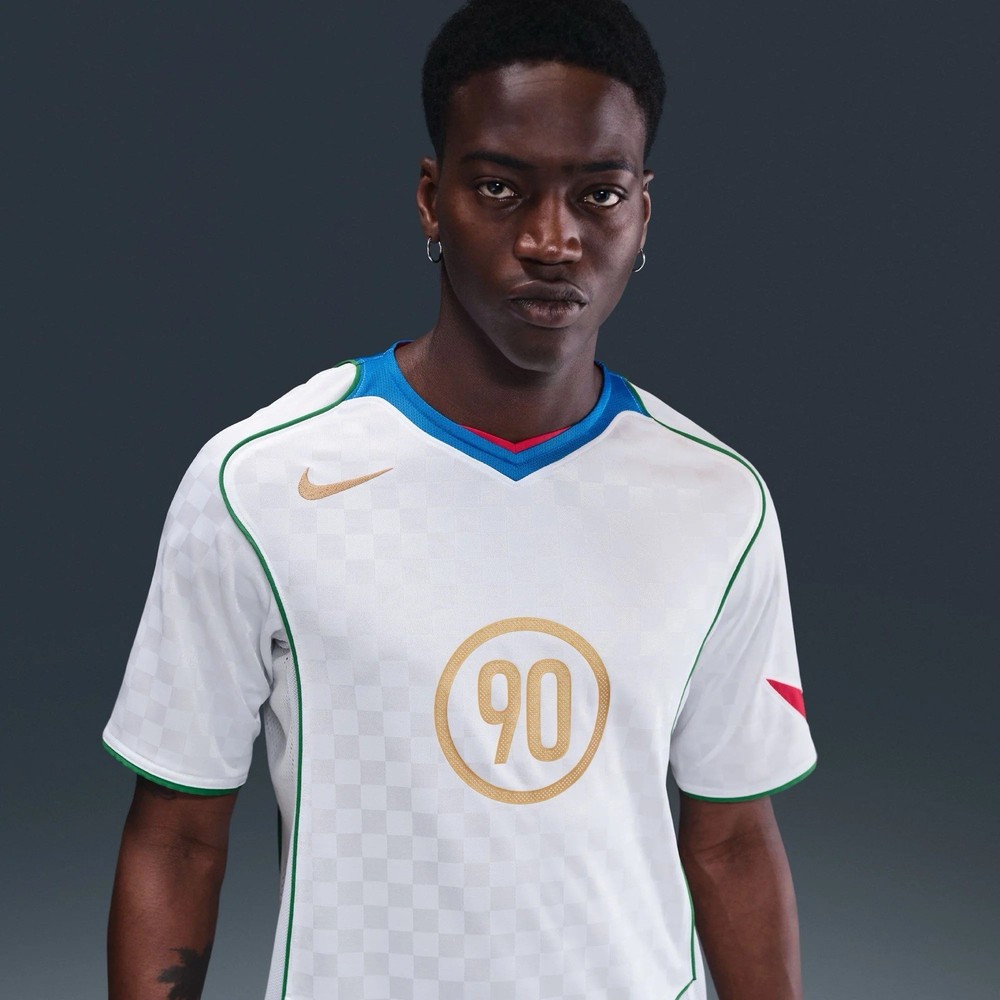 Brand New Nike Total 90 Dri Fit Soccer Jersey White Blue Gold Size L IB4210-100