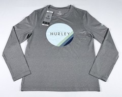 Hurley Men’s S Heather Gray Long Sleeve Moisture Wicking Rash Guard T-Shirt