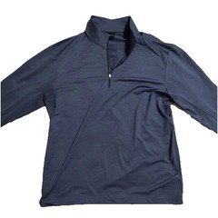 Dunning Men’s Blue 1/4 Zip Mock Neck Pullover Long Sleeve M Polyester Graphene