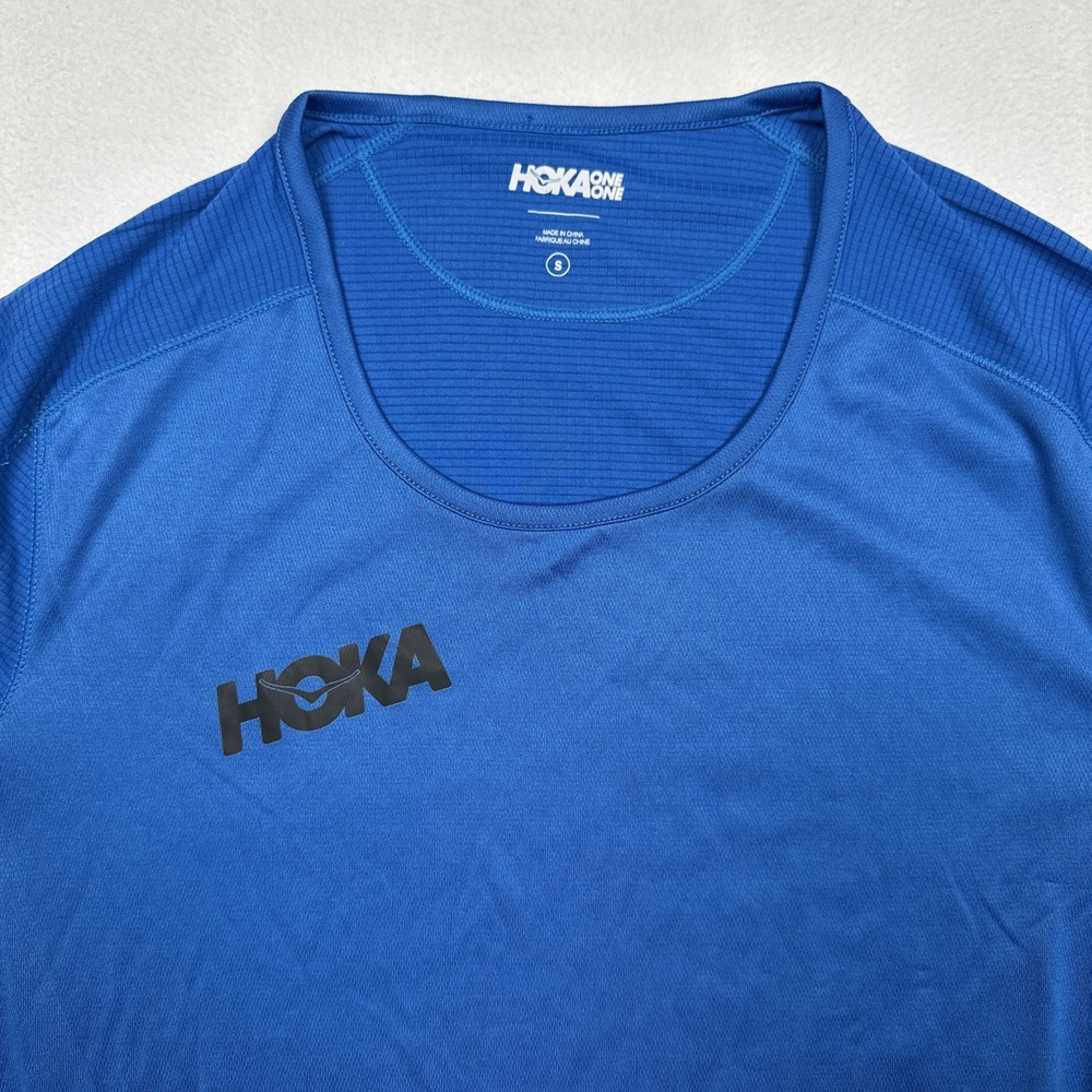 Hoka One One Short Sleeve Performance T-Shirt Blue Men’s Size Small Super Soft