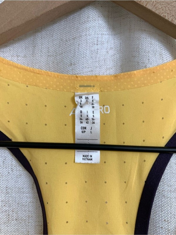 adidas ADIZERO Reflective Yellow Performance Running Singlet Black Trim Small gallery