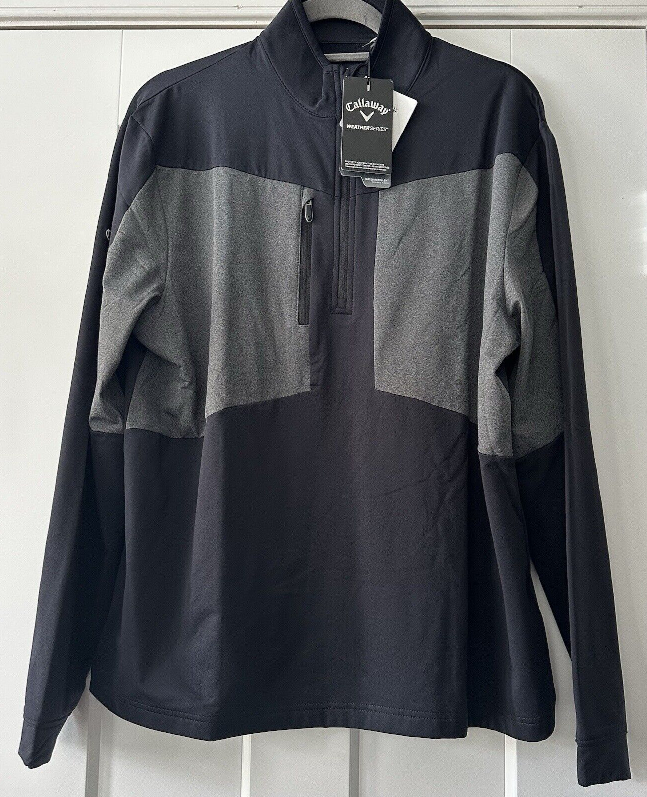 Callaway NWT Men's Small Quarter Zip Pullover Black Caviar Weather Series NWT gallery