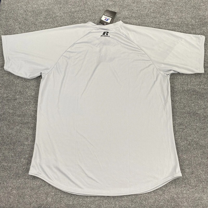 Russell Athletic Mens Two Button Placket Baseball Practice Jersey Grey Size XL gallery
