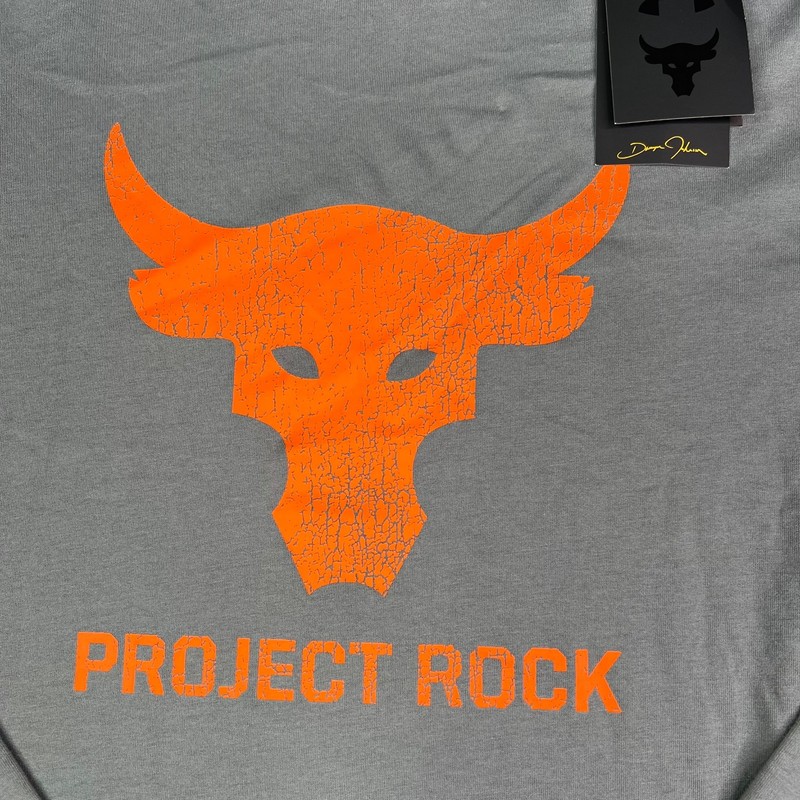 Under Armour Project Rock Payoff Shirt Mens S Gray Graphic Brahma Bull Workout gallery