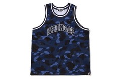 A Bathing Ape BAPE “Color Camo Basketball Tank Top” Navy 1I30-108-019 Size 2XL
