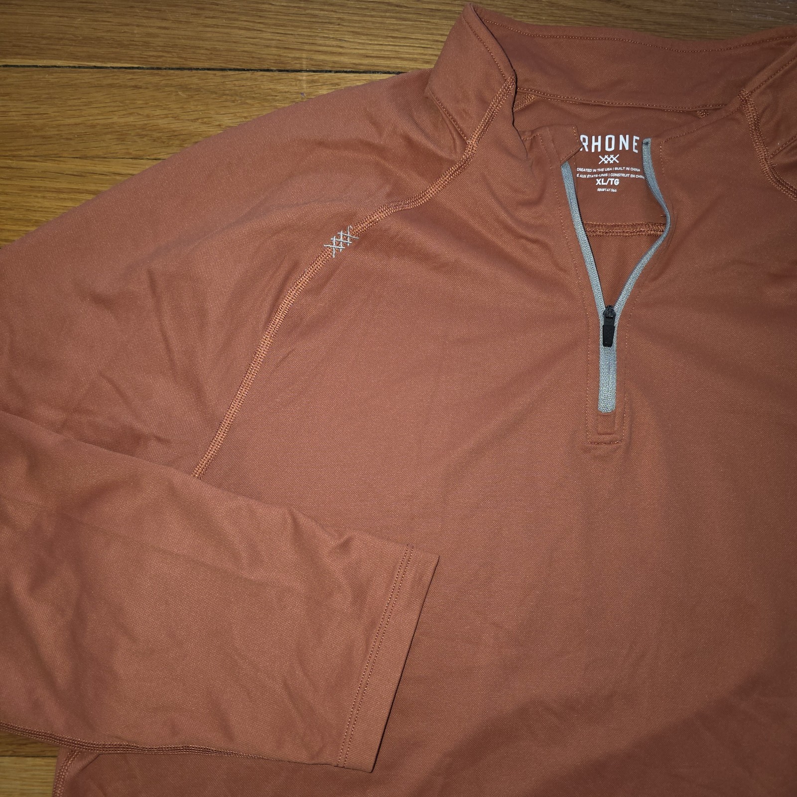 Rhone Session 1/4 Zip Performance Golf Pullover Shirt - Mens Size XL Orange gallery