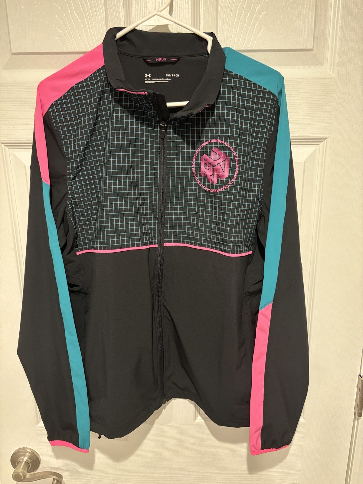 Under Armour Run Anywhere Full Zip Running Jacket Black 80's Vibe Men's Small gallery