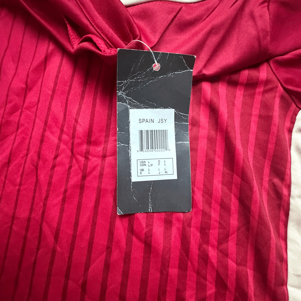 Spain National Team Soccer Jersey Large Red BBD Sports NWT gallery