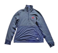 Adidas Miami Redhawks Climalite Jacket Y2k Mens L Gray Coat 1/4 Zip Basketball