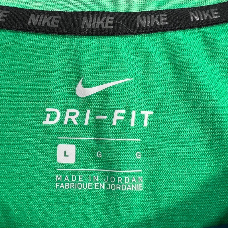Nike Shirt Mens Large Green 1/2 Sleeve Dri Fit Workout Active Casual Gym Run gallery