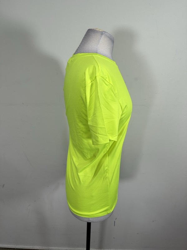 Men’s Athletic Workout Short Sleeve Fluorescent Green Tshirt Size M Runs Small gallery