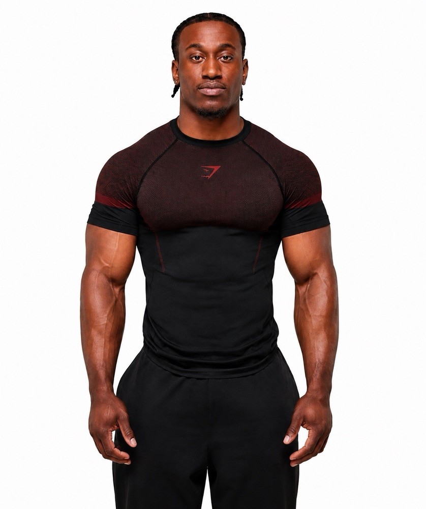Gym Shark Onyx V5 Red Compression Shirt Men’s Size Medium